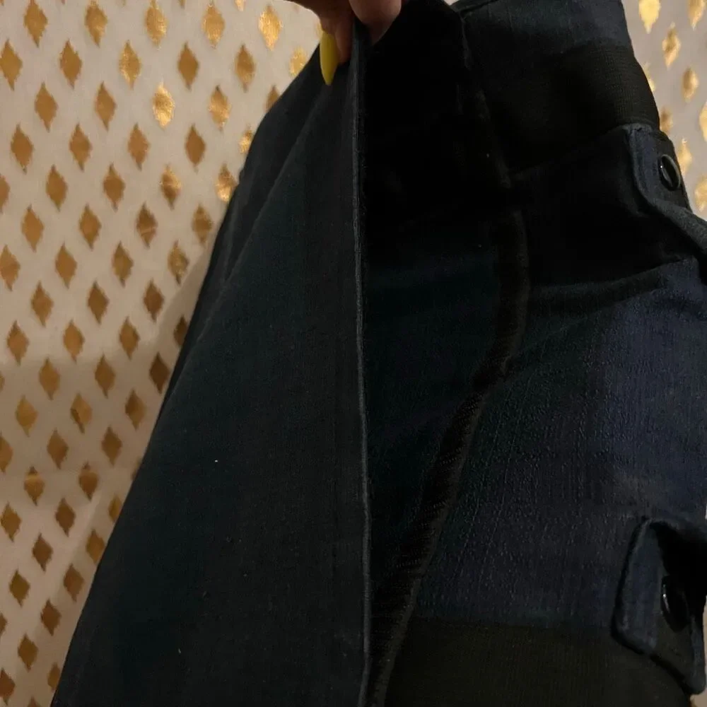Vintage book bag denim with buckles